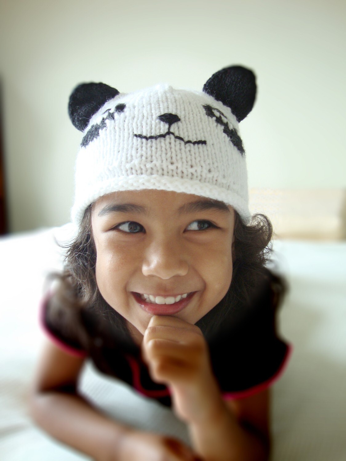 Knit Panda Hat