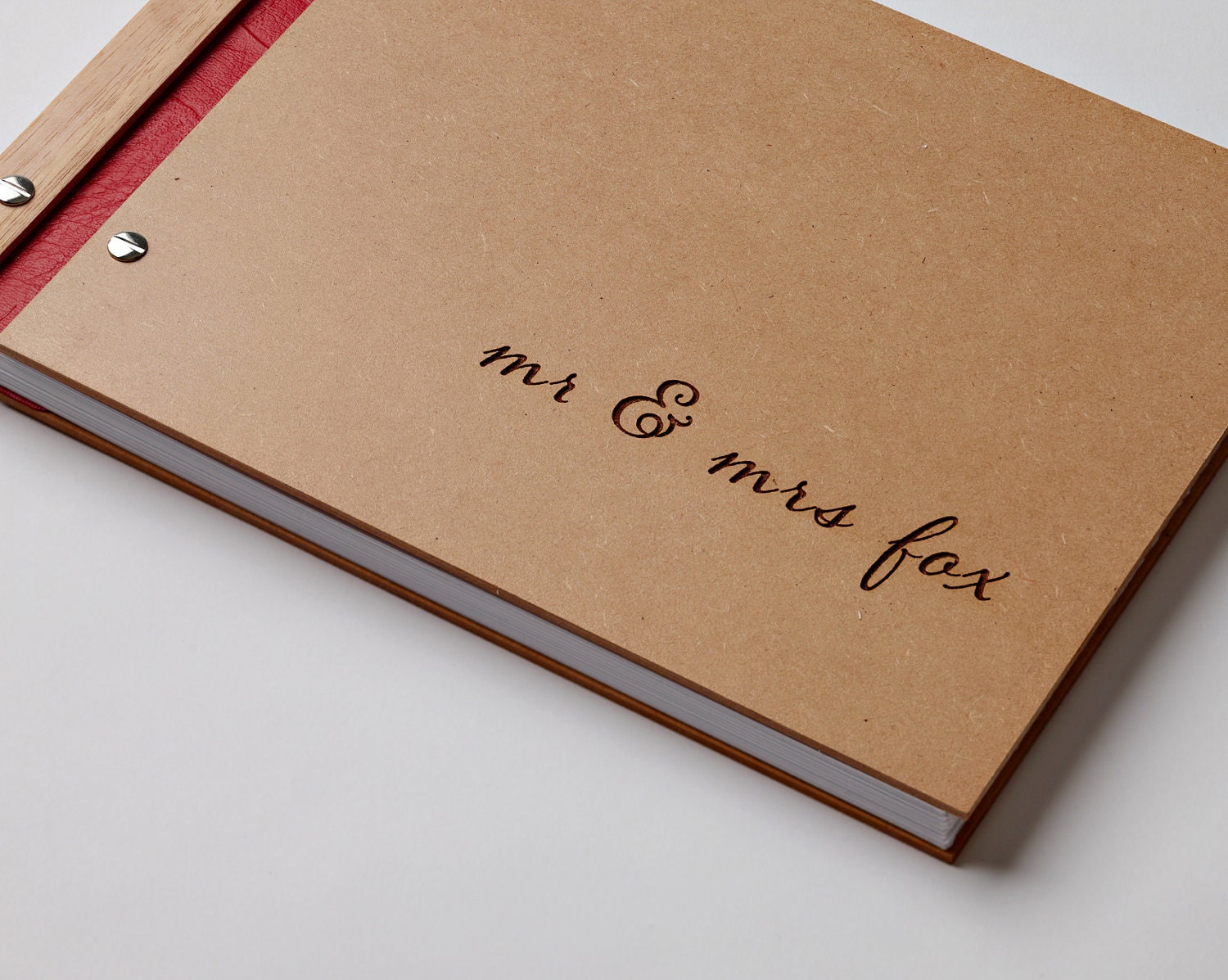 custom wedding guestbook rustic wood modern engagement gift anniversary present bridal shower guest book