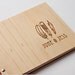 modern wedding guest book custom engraved wood engagement anniversary gift // feather tribal gay lesbian same sex wedding 30 pages