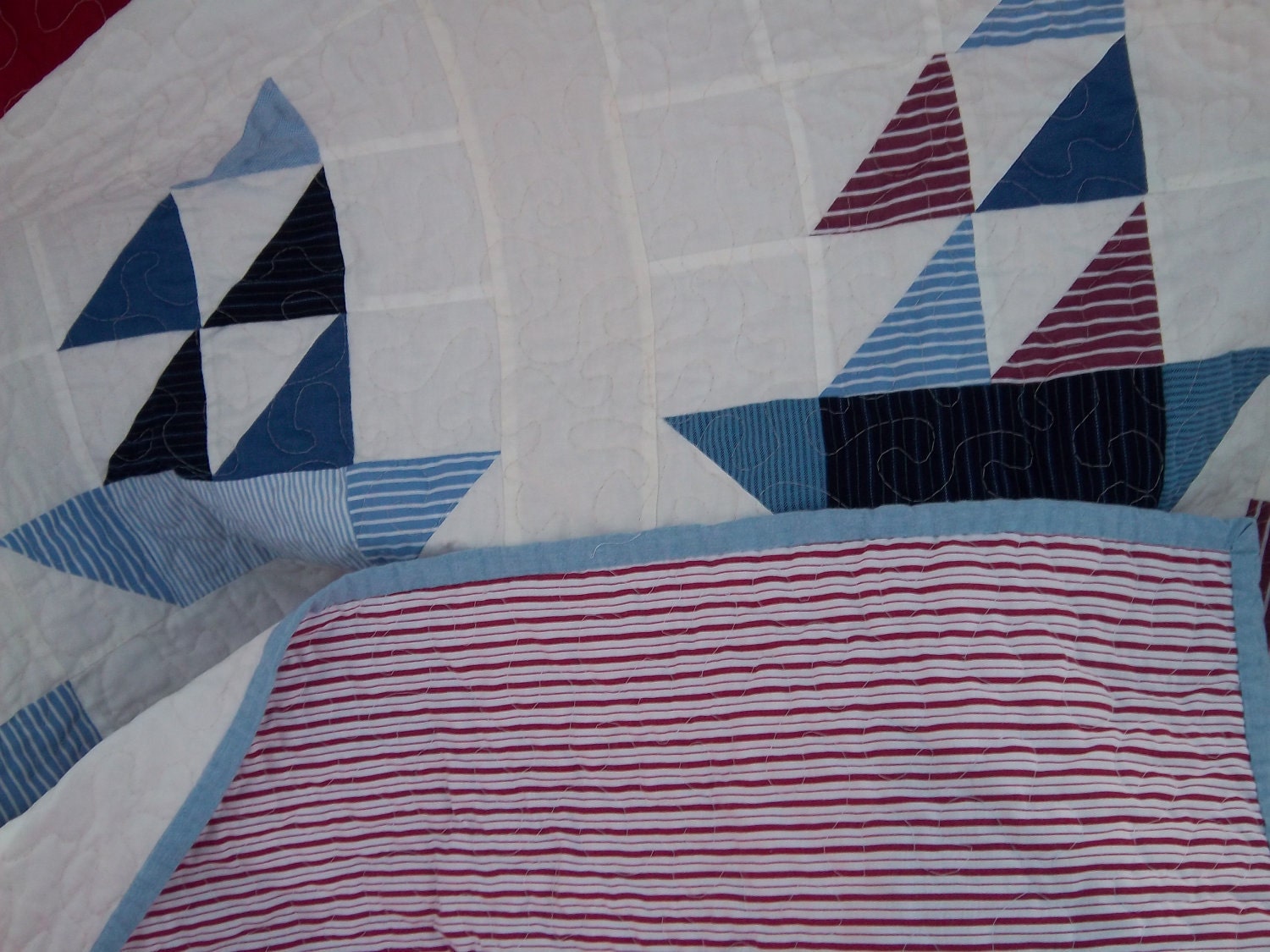 Dreamy Americana Sailboat Quilt by Dreamy Vintage Sheets on Etsy