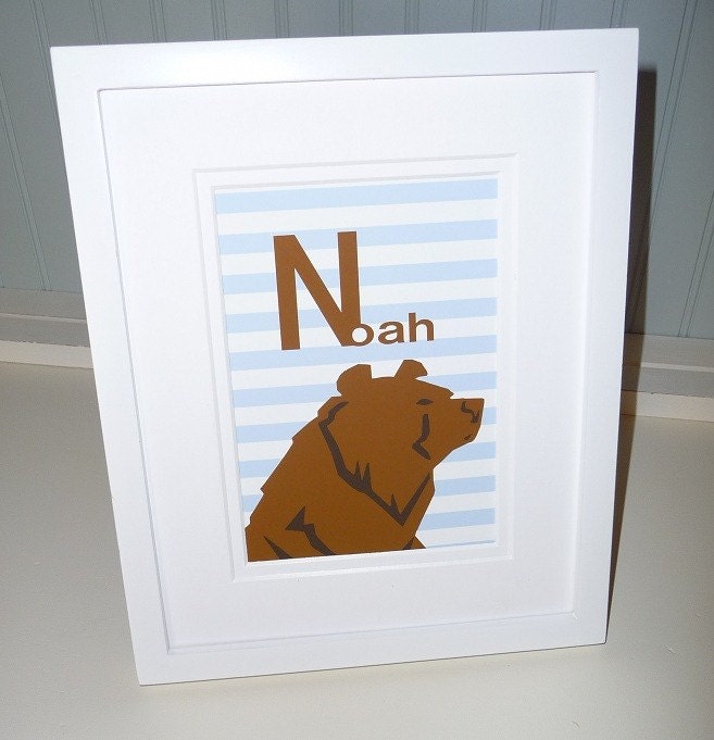 Custom Print BEAR Boys Room Nursery Kids Children Personalized wall decor
