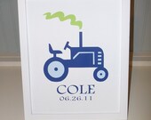 Custom Print TRACTOR Kids Room Nursery Children Birth Personalized wall decor