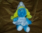 80s Smurf  Smurfette  Peyo Plush Cartoon Doll Wallace Berrie Vintage Toy