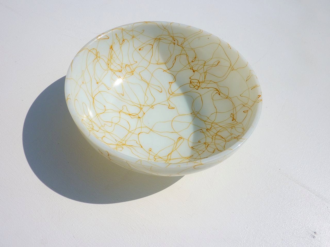 BEAUTIFUL Yellow Swirled Mid Century Mod Bowl