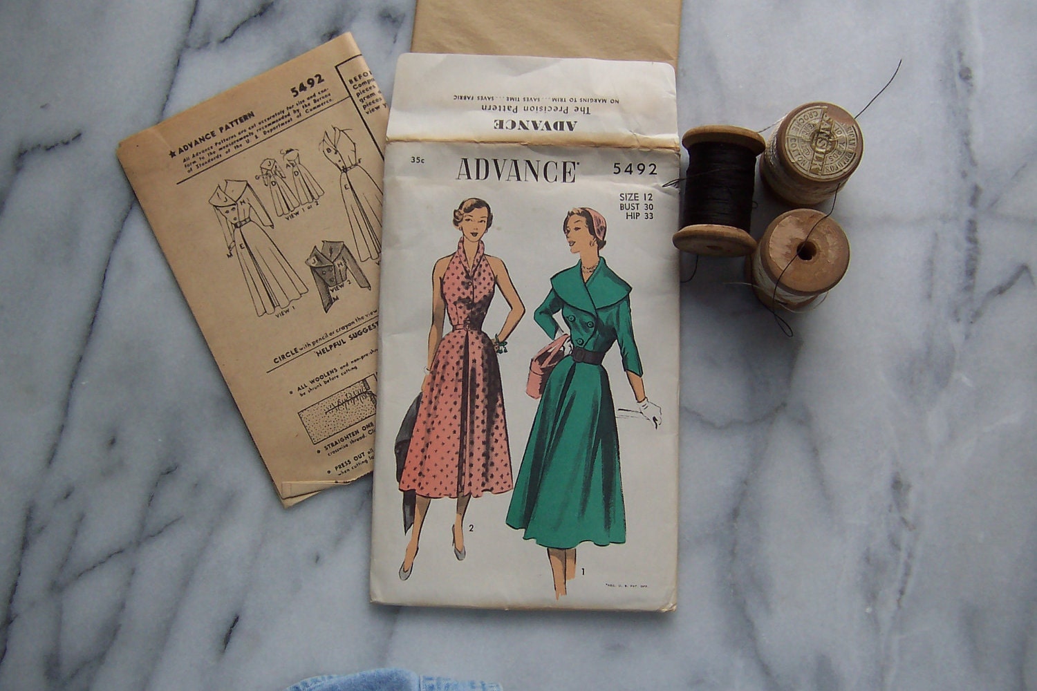 1950s Halter Dress & Jacket Pattern by Advance