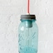 Industrial Lighting - Vintage Mason Ball Jar Pendant w/ Neon Orange Pink Color Cord