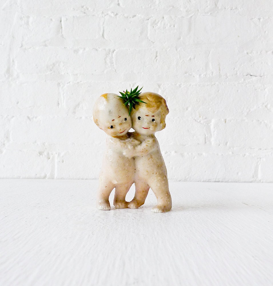 Kewpie Dolls Air Plant Lovers Bisque Dolls - Love Grows Between Us