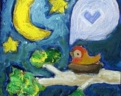 Night Owl...An Art Print...6X6 inch