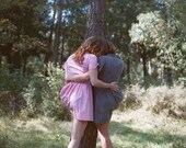 Size M Pink and White Striped Mini Dress NOS Vintage