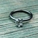Herkimer Diamond Solitaire & Oxidized Sterling Silver Ring - Your Size