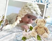 Crocodile Stitch Ecru Baby Hat - for Baby or Toddler