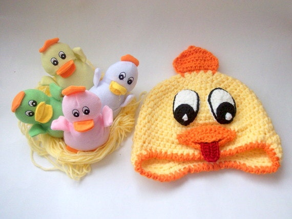 Cheerful chick hat -Baby Chick Hat Photo Prop -Easter Hat-Newborn Baby Chick Spring Hat-Original Design, Children Animal Hat-Girl or Boy Hat