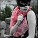 Pastel silk scarf - romantic hand painted fashion noir