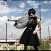 Gothic accessories - silk shawl - punk rock fashion