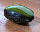 Two Avocado Green Tagua Nut Beads, TD, Flat, Eco Friendly Beads, Natural Beads, Organic Beads, Vegetable Ivory Beads, EcoBeads