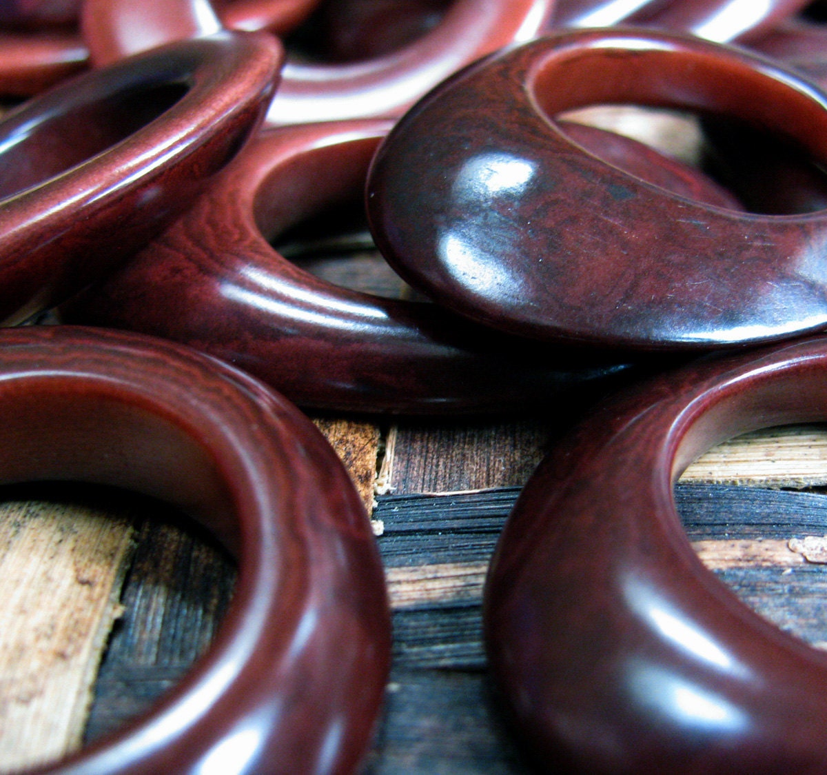 2 Chocolate Brown Tagua Nut Beads, Rounded Donut beads, EcoBeads, Natural Beads, Organic Beads, Vegetable Ivory Beads