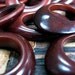 2 Chocolate Brown Tagua Nut Beads, Rounded Donut beads, EcoBeads, Natural Beads, Organic Beads, Vegetable Ivory Beads