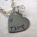 Je t'aime sterling heart necklace