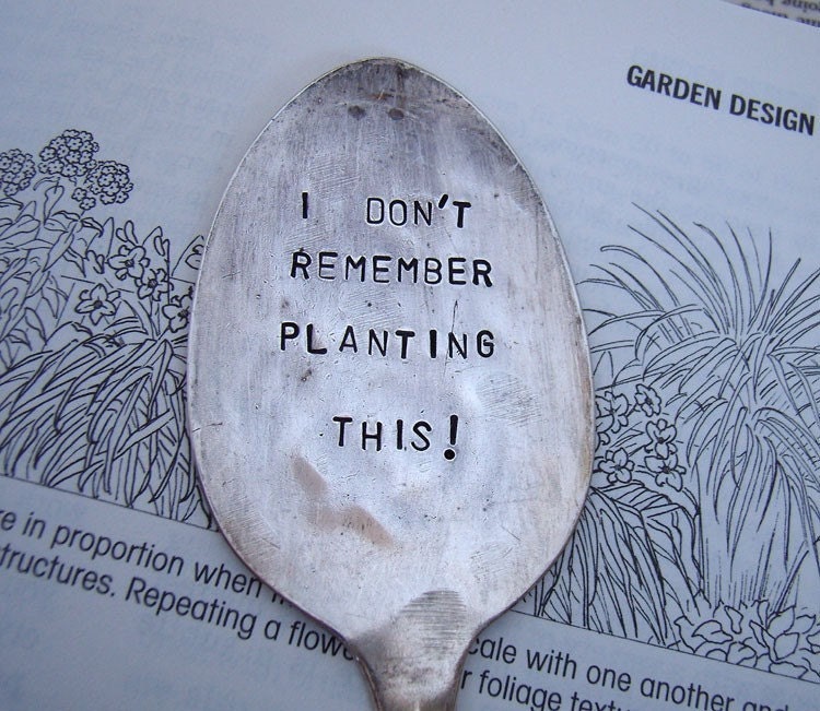 How did that get here vintage spoon garden stake