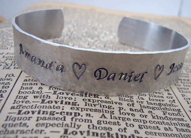 Family Names Personalized Cuff Loved Ones Bracelet