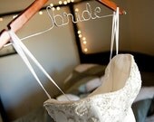 CLASSIC STYLE - Custom Wire Hanger - Custom Bride Hanger - Brides Personalized Hanger - Bridal Hanger - Bridal Dress Hanger - Wedding