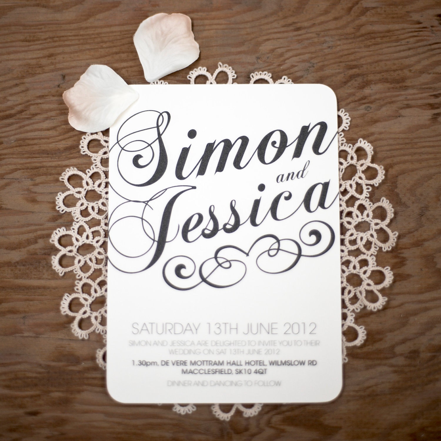 Black & White Vintage Wedding Invitation