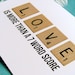 Love Scrabble Valentine's Anniversary Card