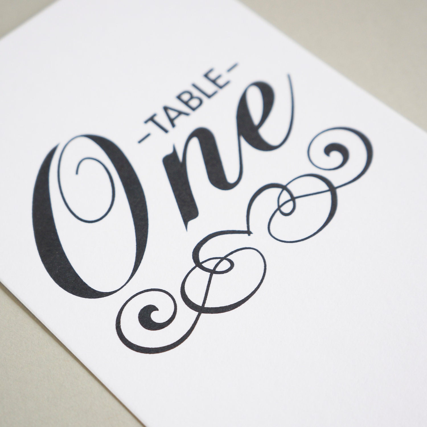 Black & White Vintage Wedding Table Numbers