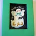 Halloween, Tole Painted, Ghost, Trick or Treat, Framed in Bright Green