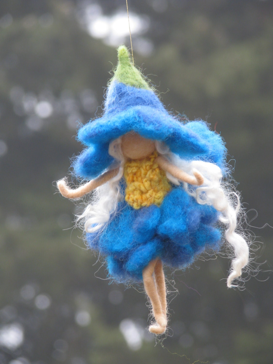 Needle felted flower fairy of campanula, waldorf inspired
