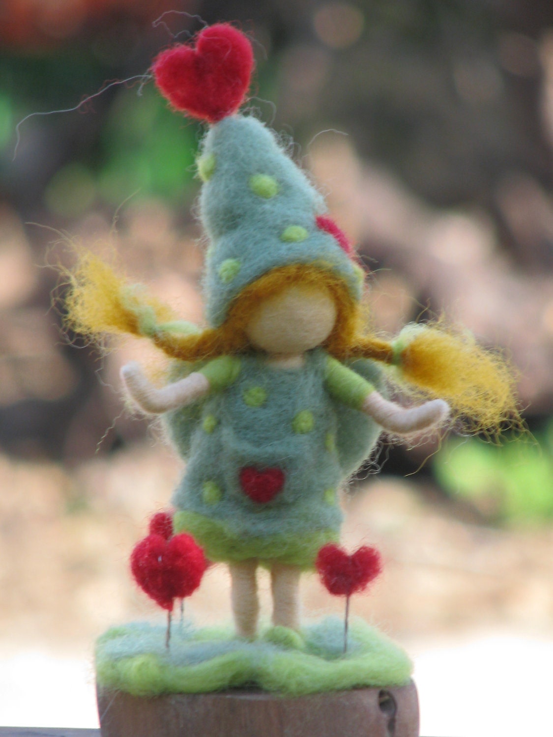 The garderner of love, Happy Valentine's Day, needle felted way to say: "I love you", Waldorf inspired