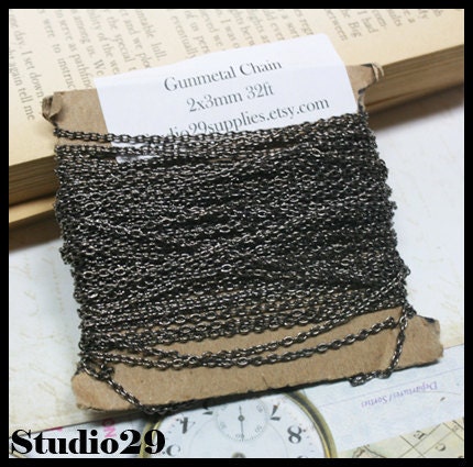 Gunmetal Link Chains 2x3 32 ft