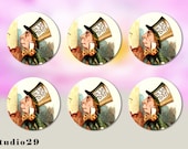 Mad Hatter Cabochon Epoxy Resin Handmade 1 Inch - 6