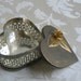 Vintage Heart Box, Silver Metal Brass Tarnished Patina, Trinket Box, Romantic, Gothic