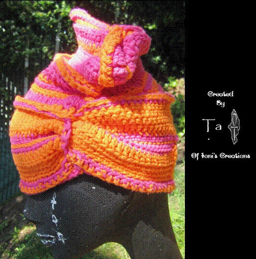 Pink and Orange Sherbert Gele Wrap Crown