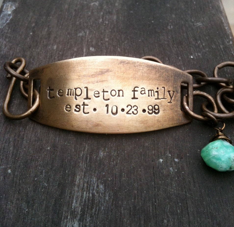 Personalized stamped ID bracelet