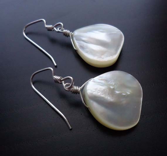 Mother of Pearl Earrings - PebblesJewelsandMore Mother of Pearl Earrings - PebblesJewelsandMore