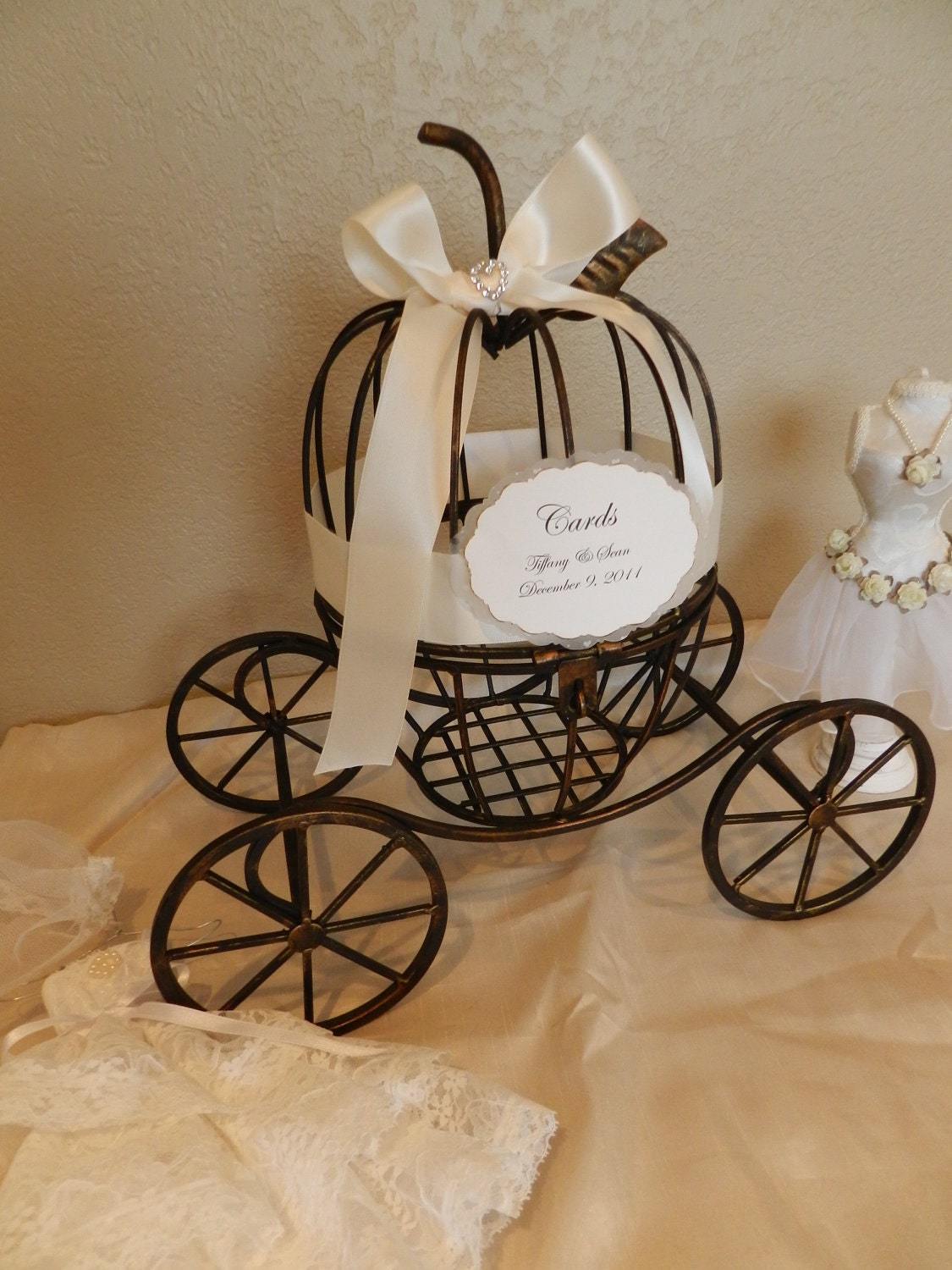 Carriage Wedding Card Holder -Fairytale, Cinderella or Fantasy Themed Wedding or Special Event