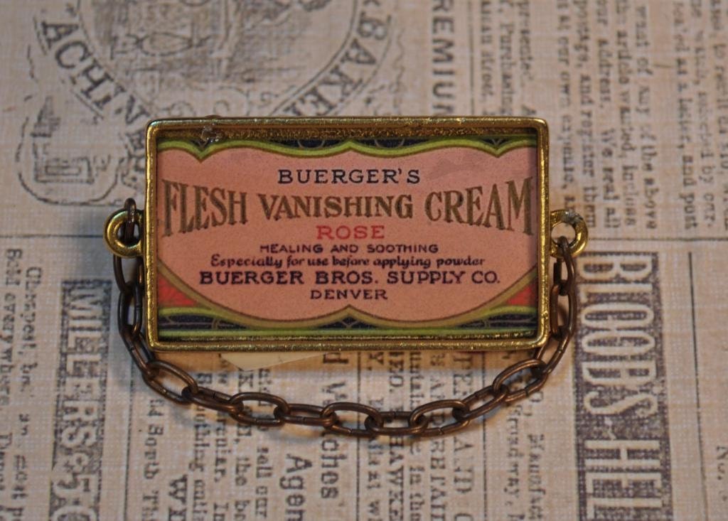 Steampunk Goth Cosmetic Flesh Vanishing Cream Pin brooch