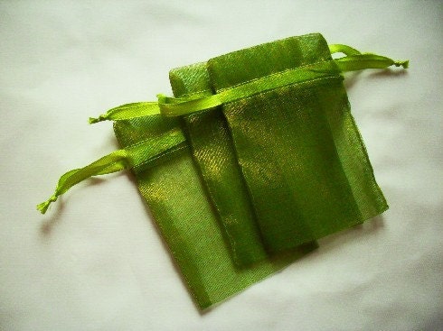 Moss Green Organza Bags / favor bags set of 60 bags 4 x 6 inch Great for handmade soaps, herbs, tea, jewelry etc. - Handmadebyani