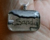 Personalized Necklace Gift Custom Beach Writing Pendant from the Jersey Shore