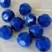 6 RARE Vintage Navy Blue Faceted 16mm Round Lucite - Made in 1970s or earlier