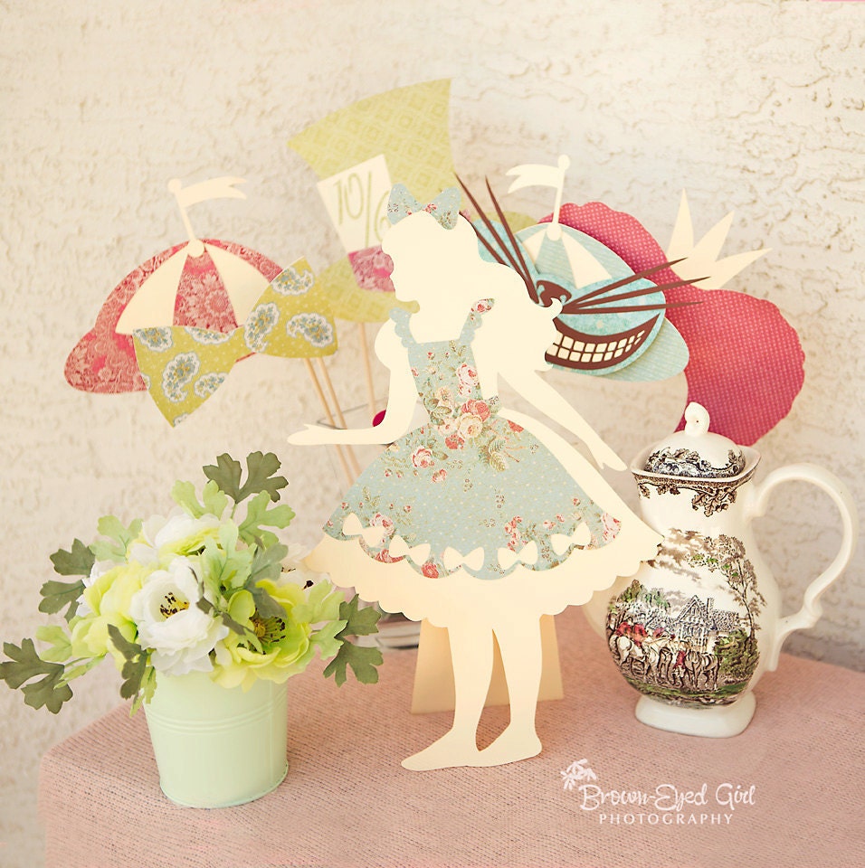 Alice In Wonderland- Alice  Silhoette Cut Out - Party Centerpiece Prop Room Decor