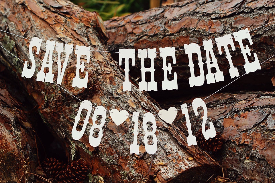 Save The Date Banners- Custom Engagement Sign/Photo Prop- Western Wedding- PRIORITY