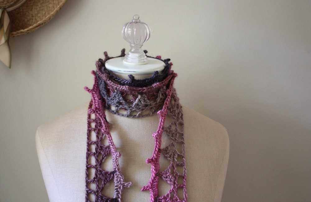 Crochet Pattern / Couronne Contemporary Lace Scarf / PDF Digital Delivery