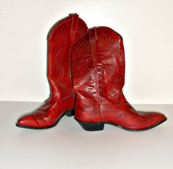 red cowboy booties for women