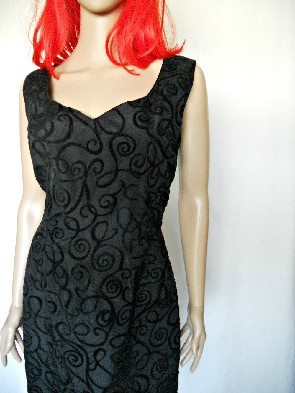Little Black Dress - The 80s Prom Dresses - 1980s Prom Dress - Medium - Large - LBD - Wiggle Dress Party Dress - Black Dress