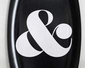 Ampersand Melamine Platter - black & white