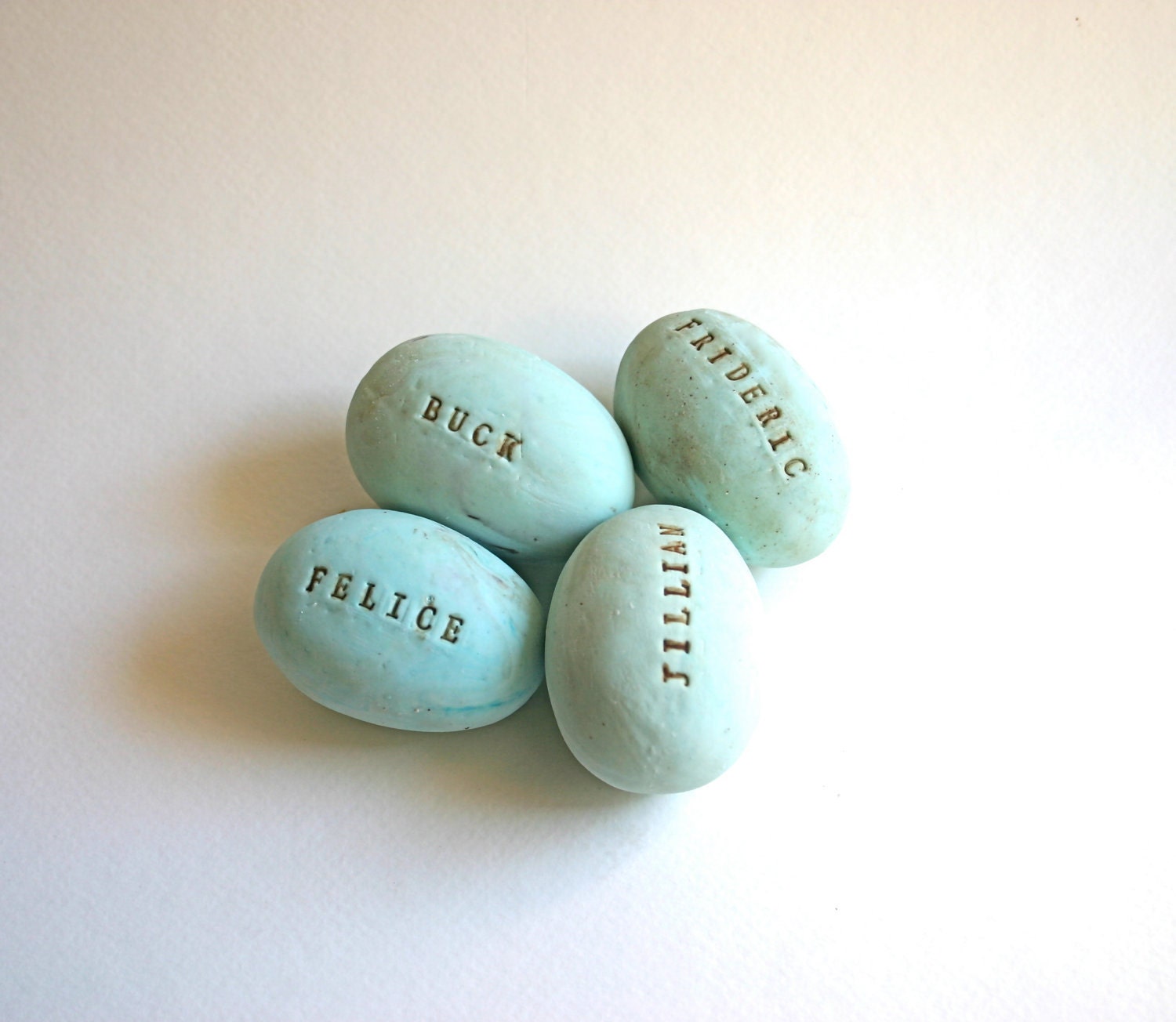 Chocolate Filled Candy Eggs 4 Personalized 100% Vegan - Baby Shower / Weddings / Seating Card