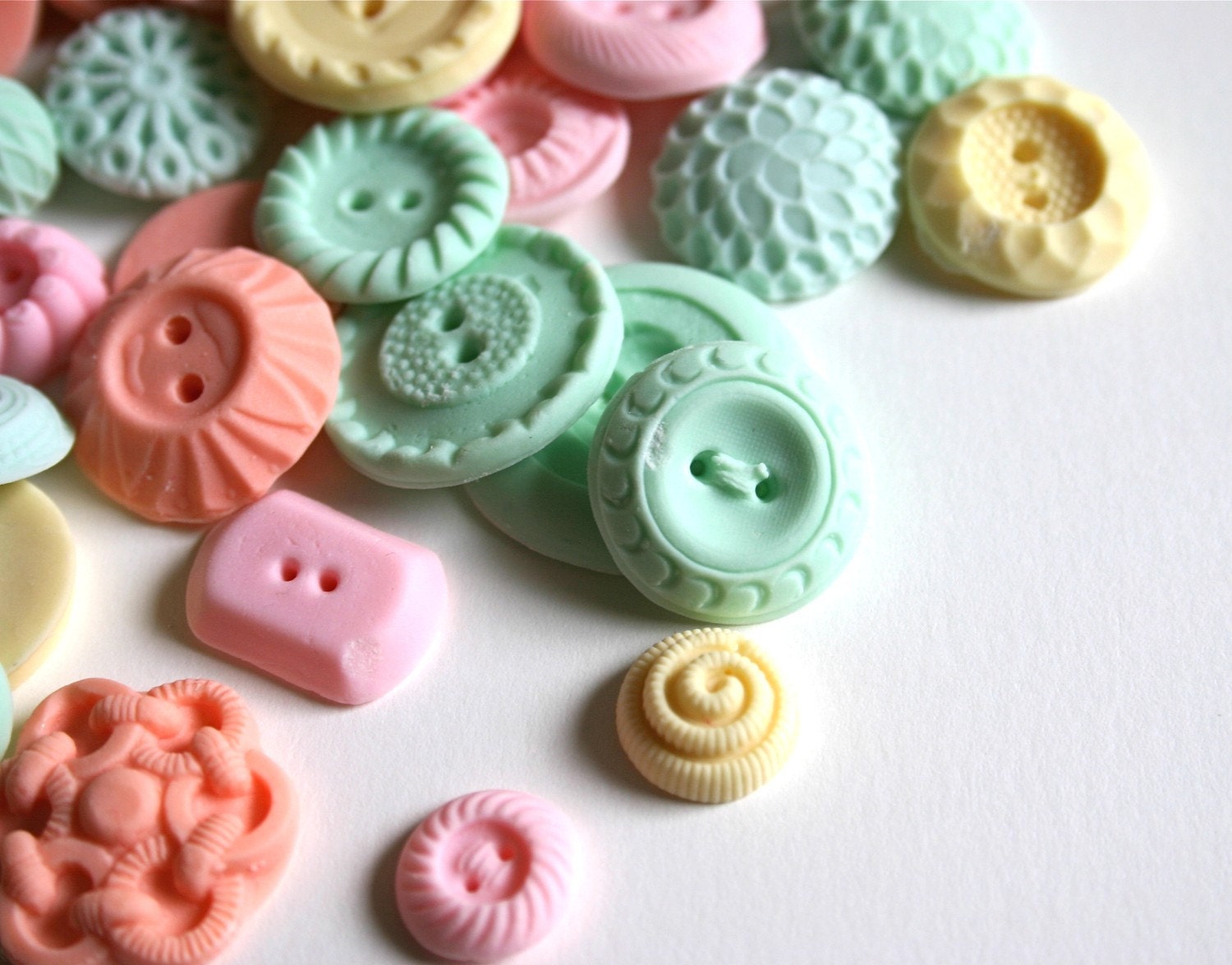 Candy Buttons 50 Pastel Peppermint -by Andie's Specialty Sweets